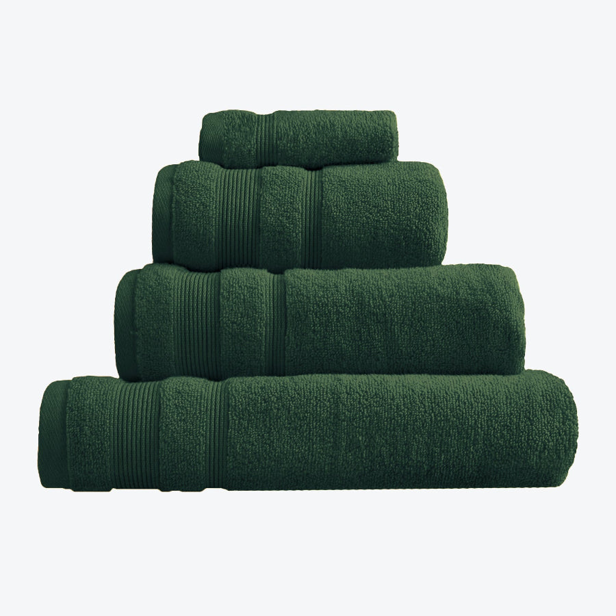 Dark green Egyptian Cotton Towel Bale Set - Premium Zero Twist Bathroom Towels (Hand Towel, Bath Towel, Bath Sheet, face Cloths).