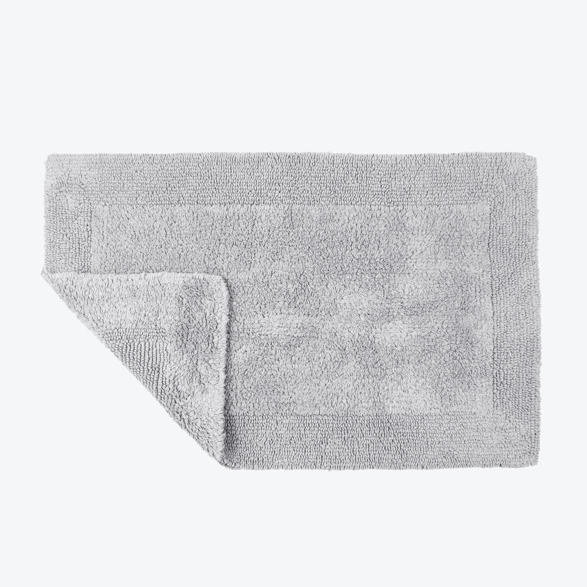 Light grey Reversible Cotton Large Bath Mat - Luxury Thick Bathmat