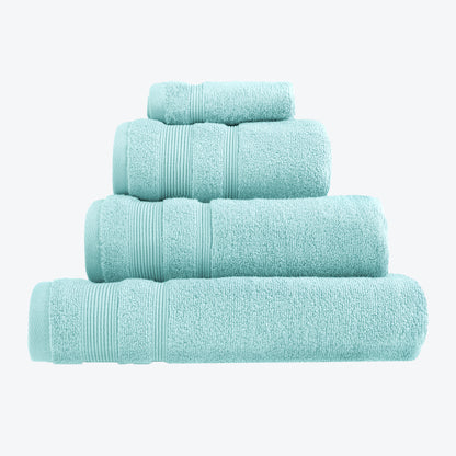 Duck Egg Blue Egyptian Cotton Towel Bale Set - Premium Zero Twist Bathroom Towels (Hand Towel, Bath Towel, Bath Sheet, face Cloths).