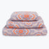 Patterned Sculpted Towels, colourful lilac and apricot bath towel set