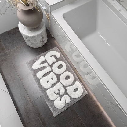 Good Vibes Slogan Bath Mat