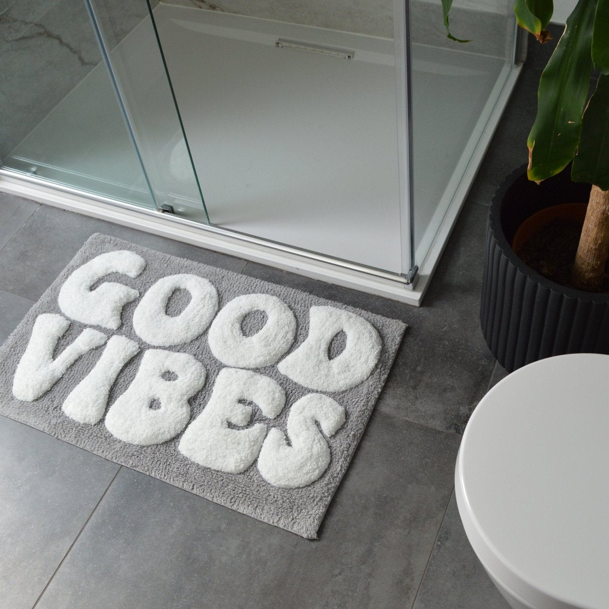 Good Vibes Slogan Bath Mat