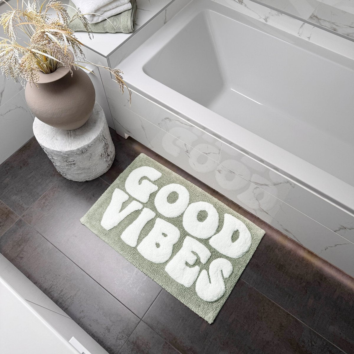 Good Vibes Slogan Bath Mat