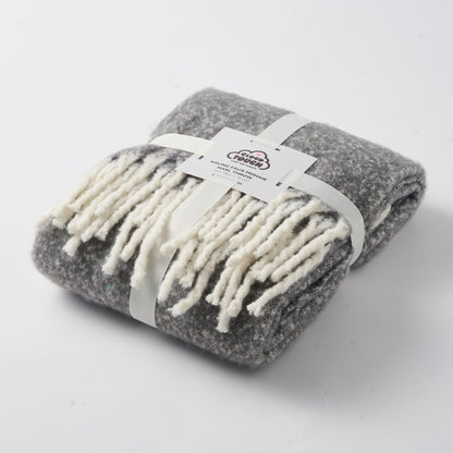 faux mohair throw graphite grey