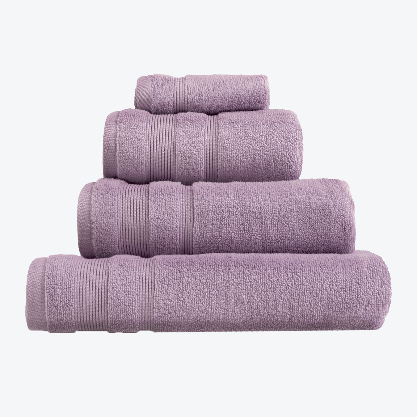 Heather Lilac Egyptian Cotton Towel Bale Set - Premium Zero Twist Bathroom Towels (Hand Towel, Bath Towel, Bath Sheet, face Cloths).