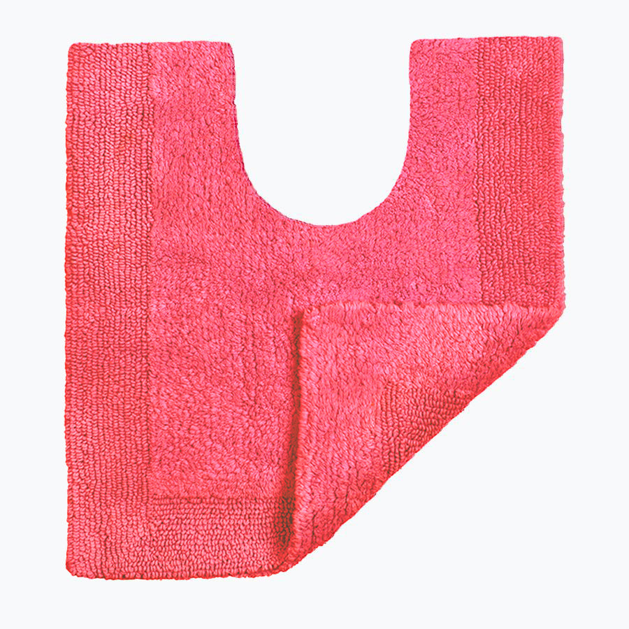 Pink Reversible Toilet Mat - Super Soft Cotton Pedestal Mat