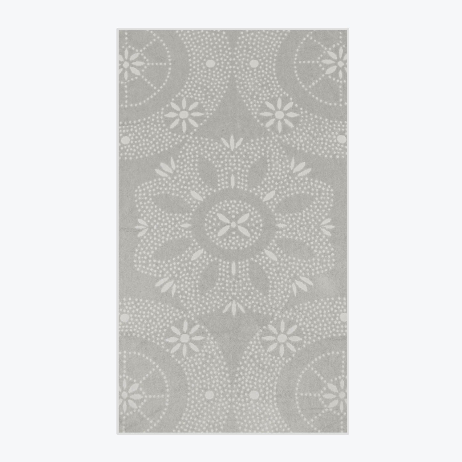 Marrakesh Patterned Floral Towel in Dove Grey