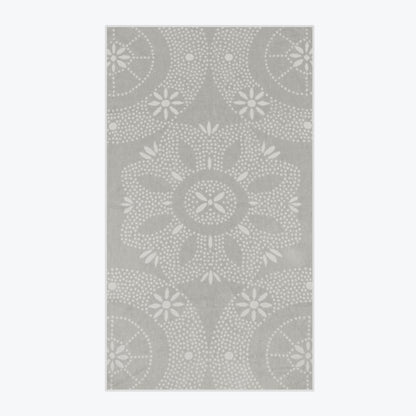 Marrakesh Patterned Floral Towel in Dove Grey