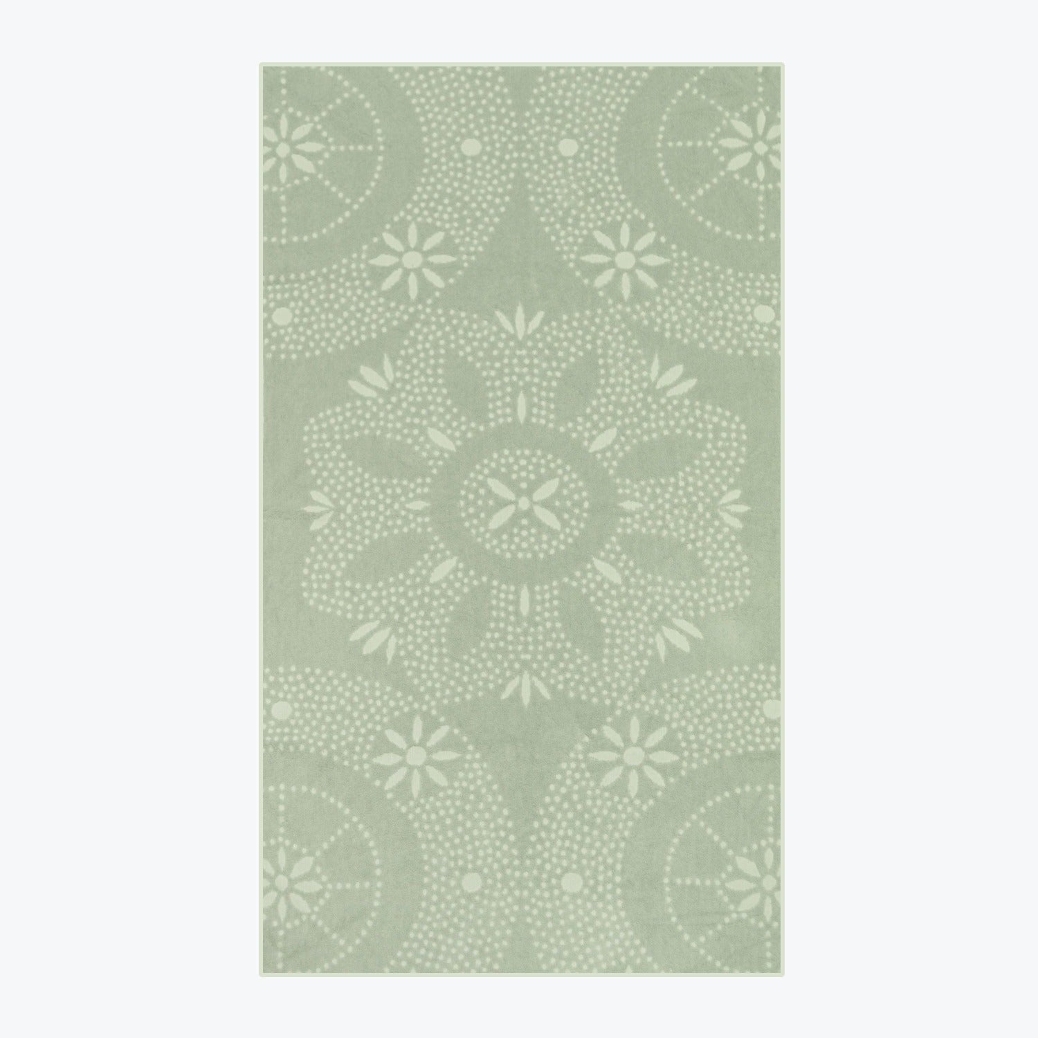 A birdseye view of the design of the Marrakesh Towel in Sage Green