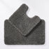 Dark grey Microfibre bathroom mat set. Two piece bath mat and pedestal set.