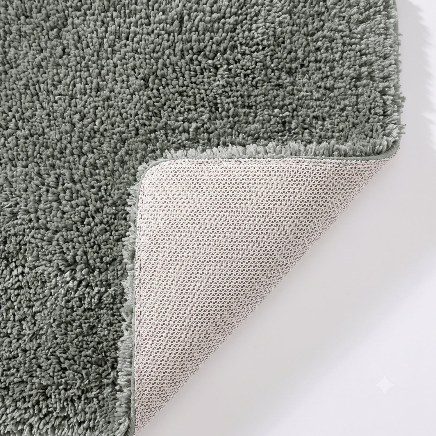 Charcoal grey non slip toilet pedestal mat with shaggy pile- 100% microfibre.
