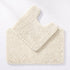 Cream Bath Mat and Pedestal Set - 2pc Bathroom Mats Microfibre