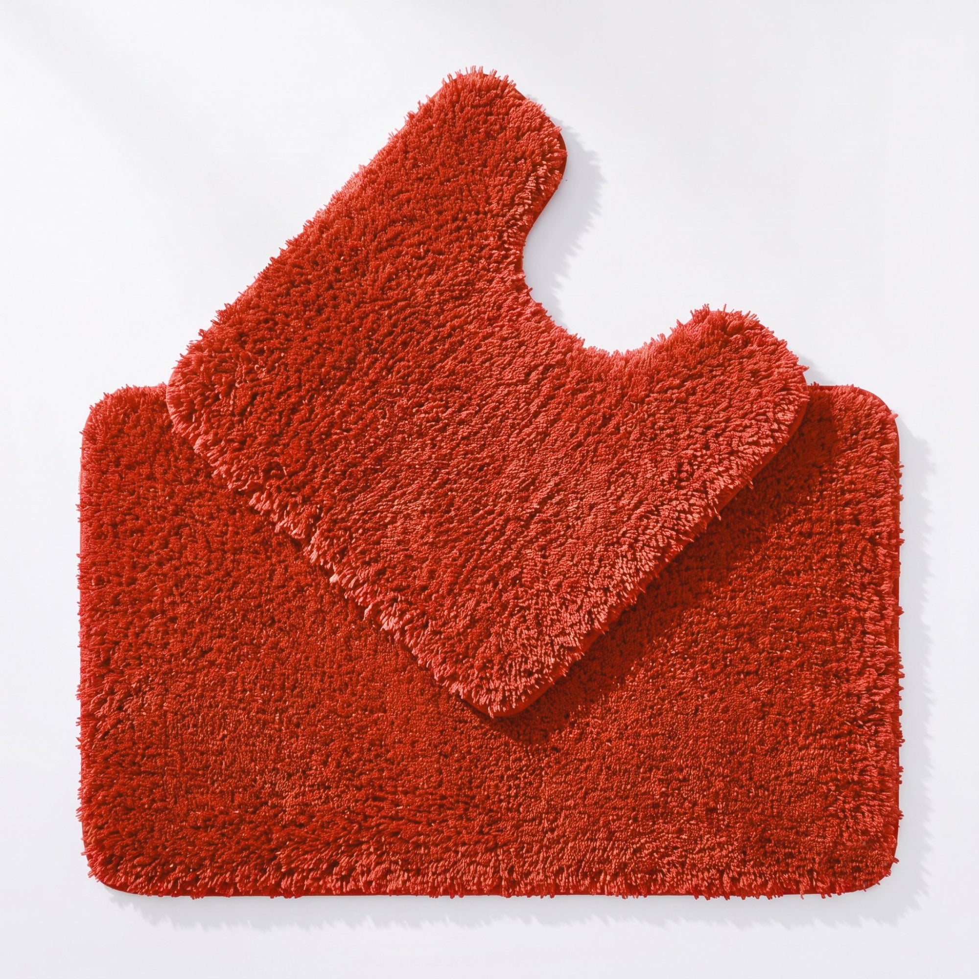 Terracotta  Bath Mat and Pedestal Set - 2pc Bathroom Mats Microfibre