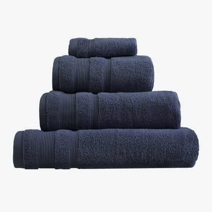 Navy Blue Egyptian Cotton Towel Bale Set - Premium Zero Twist Bathroom Towels (Hand Towel, Bath Towel, Bath Sheet, face Cloths).