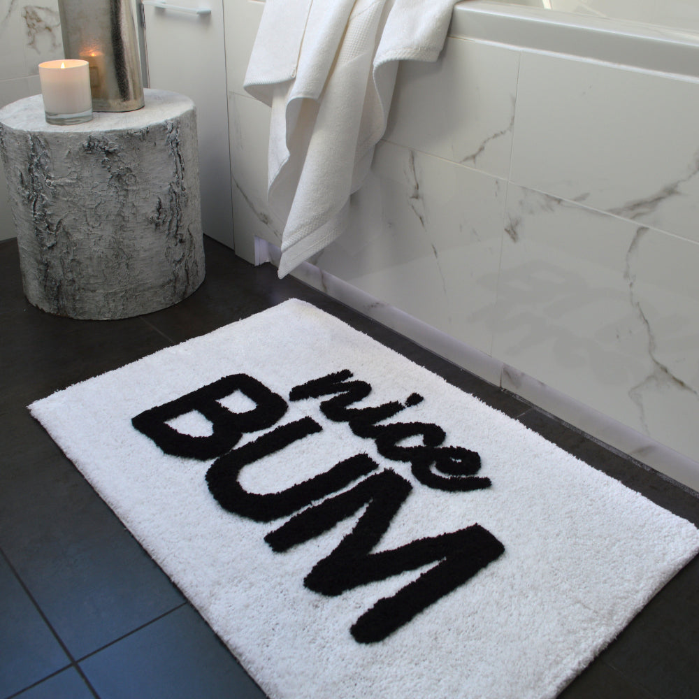 Nice bum slogan bath mat