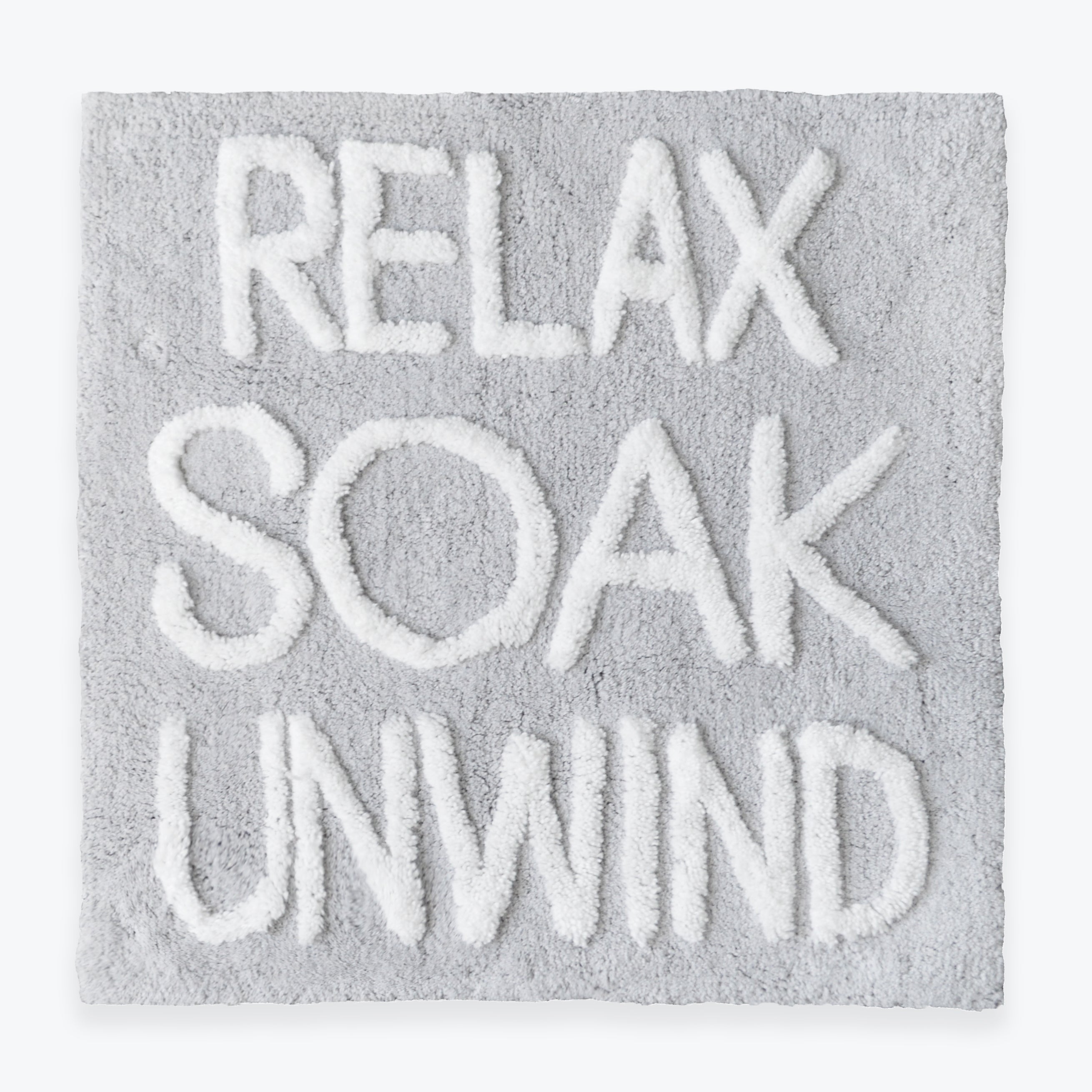 Relax Soak Unwind Tufted Square Bath Mat