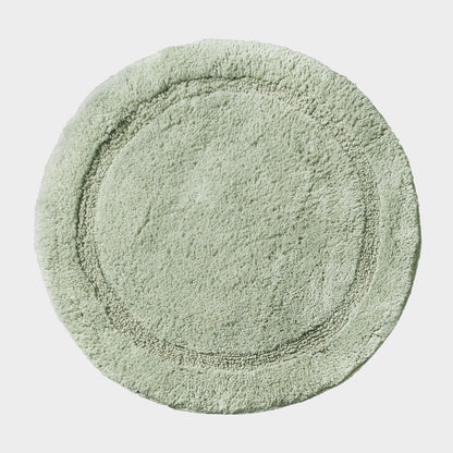 Sage green round bath mat main
