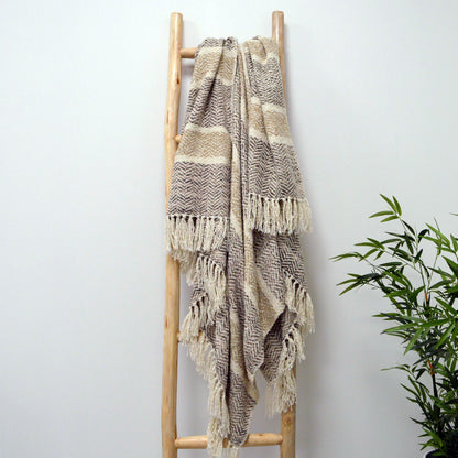 Savannah Natural Beige Throw - Stylish Luxury Blankets