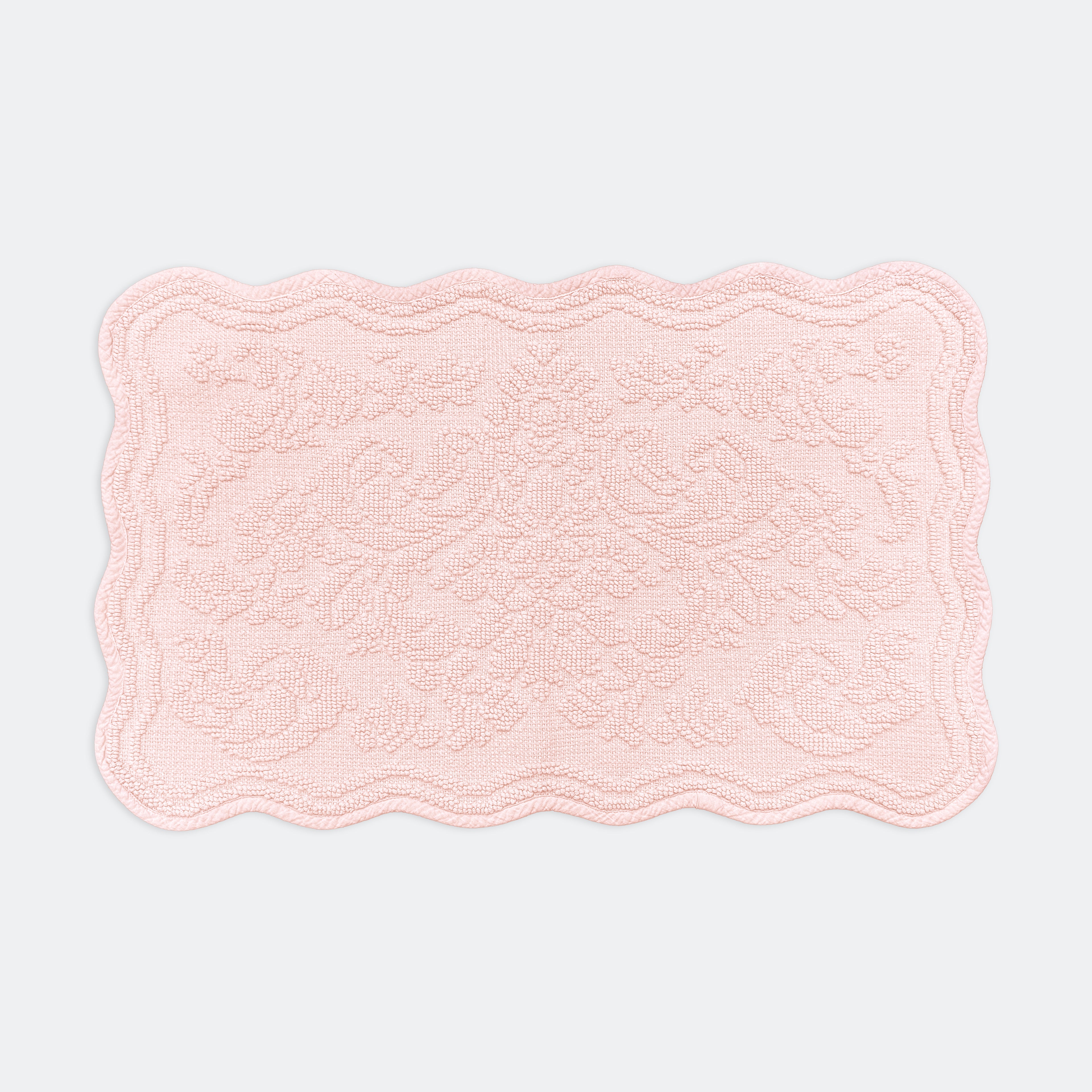 Gracie Jacquard Scalloped Bath Mat