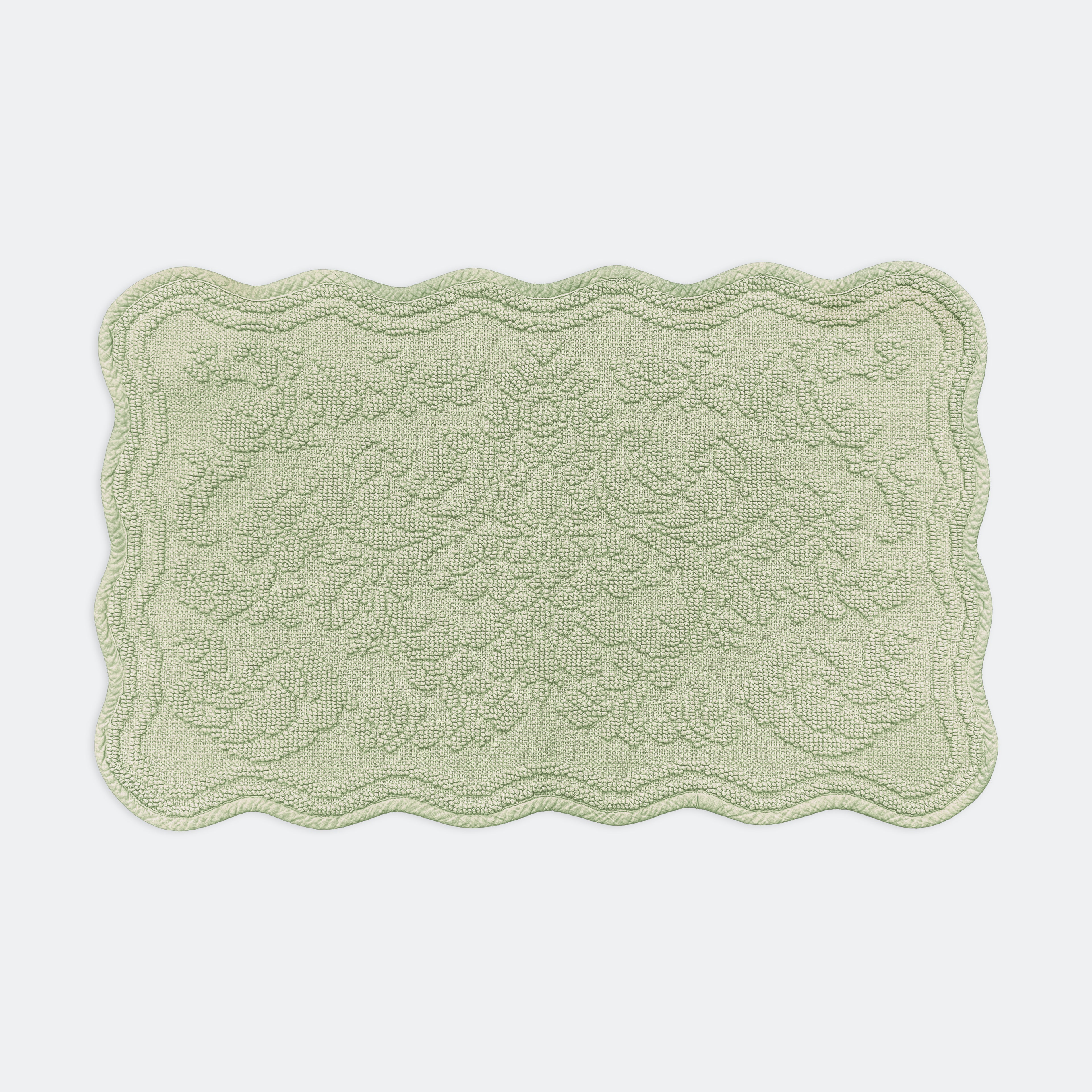 Gracie Jacquard Scalloped Bath Mat