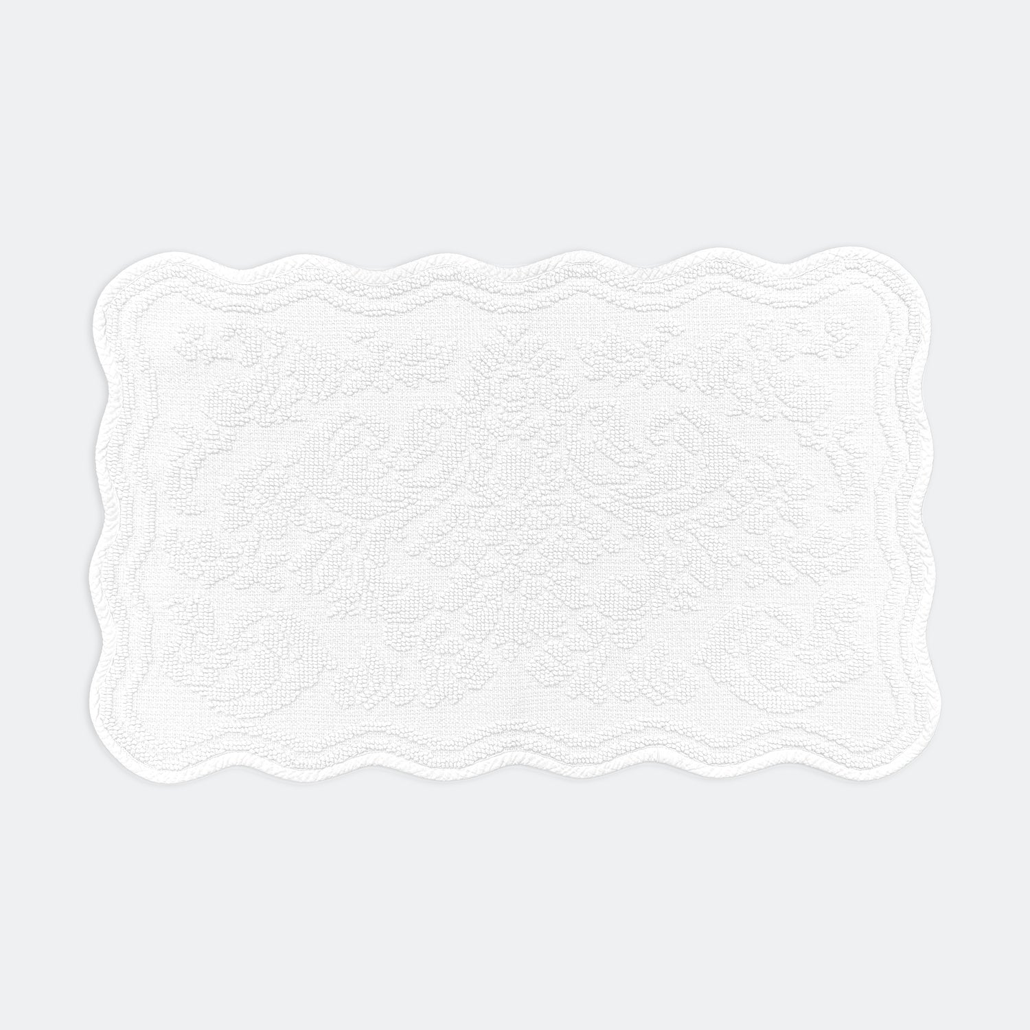 Gracie Jacquard Scalloped Bath Mat