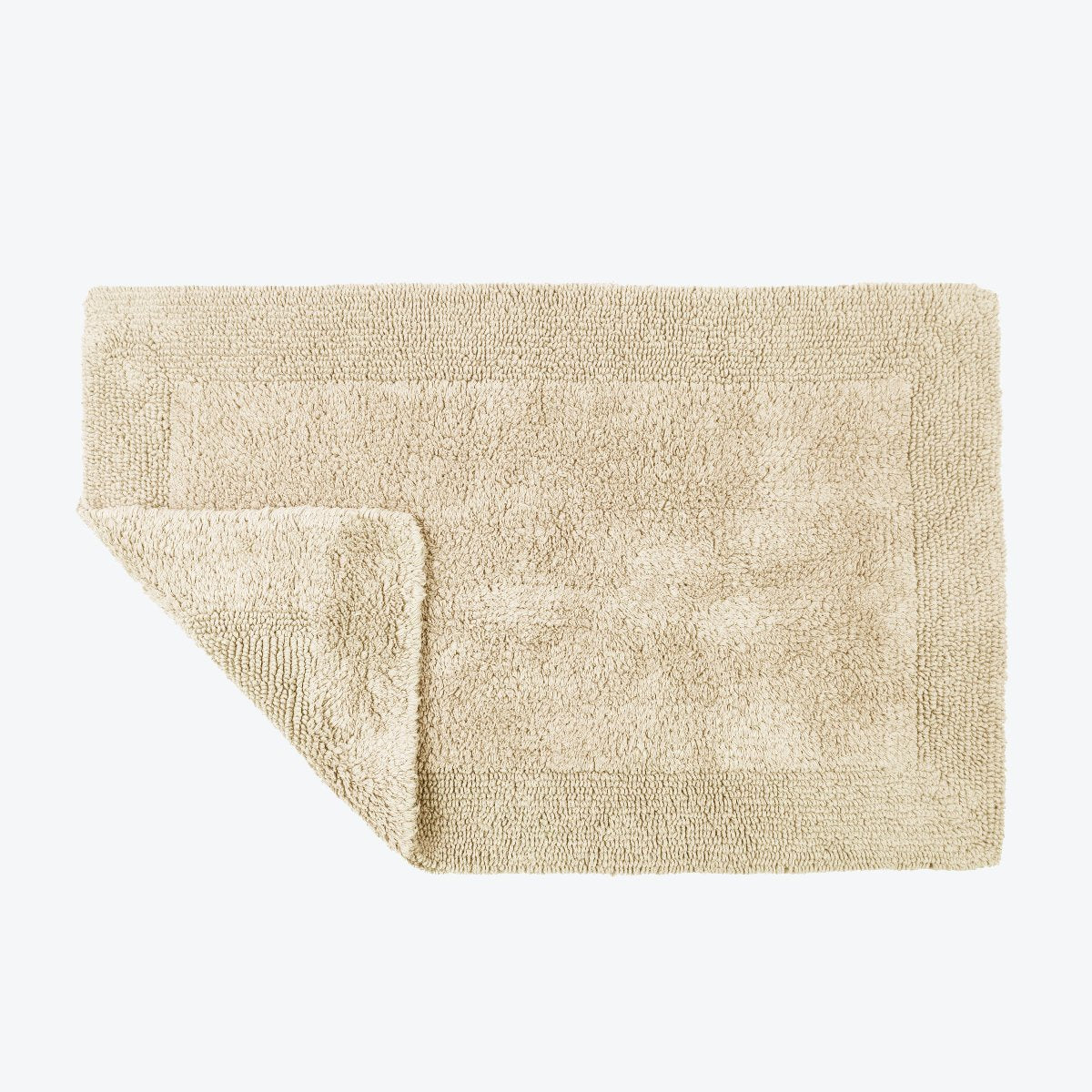 Beige stone Reversible Cotton Large Bath Mat - Luxury Thick Bathmat