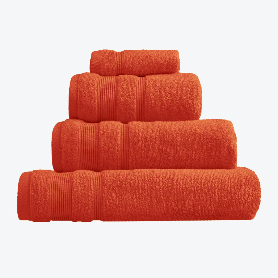 Terracotta Egyptian Cotton Towel Bale Set - Premium Zero Twist Bathroom Towels (Hand Towel, Bath Towel, Bath Sheet, face Cloths).