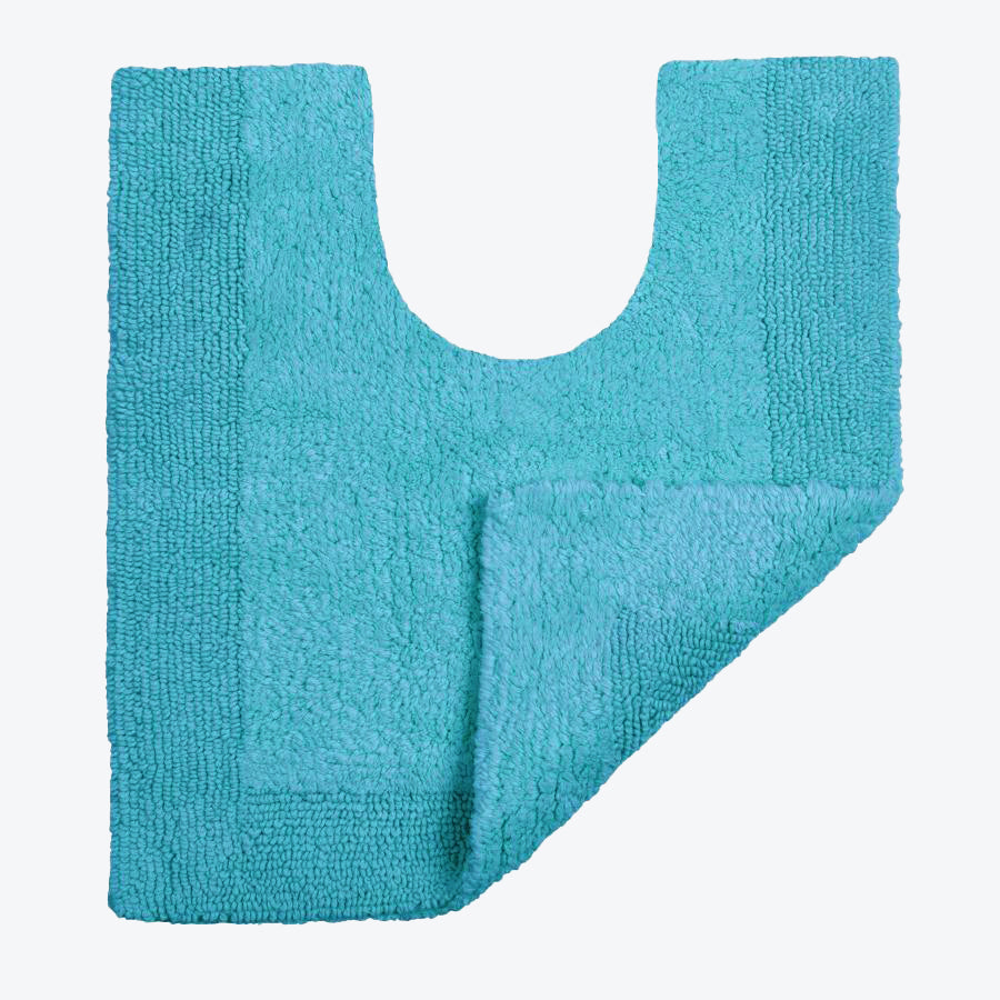 Turquoise Reversible Toilet Mat - Super Soft Cotton Pedestal Mats