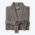 Charcoal grey spa waffle bathrobe, cosy lightweight bath dressing gown, soft and absorbent.