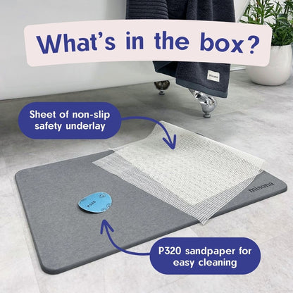 Misona stone bath mat made from diatomite - sustainable alternative for the bathroom.