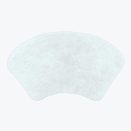 white curved bath mat