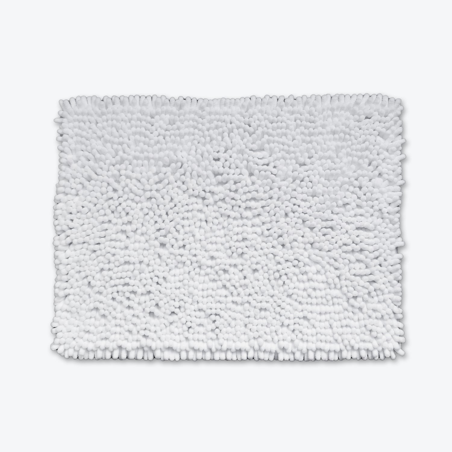White chunky bobble bath mat, made from super plush chenille
