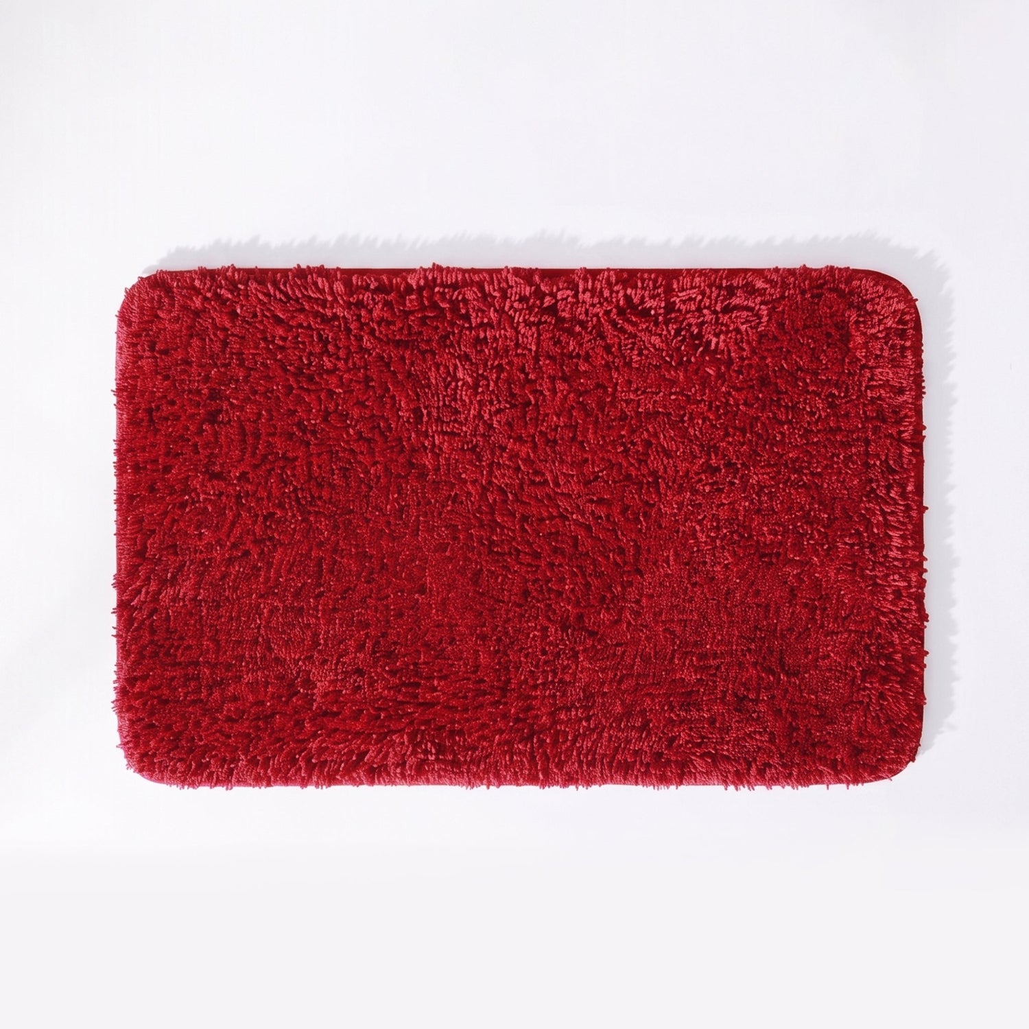 Wine red bath mat with non slip backing - super soft and luxurious bathroom rugs.