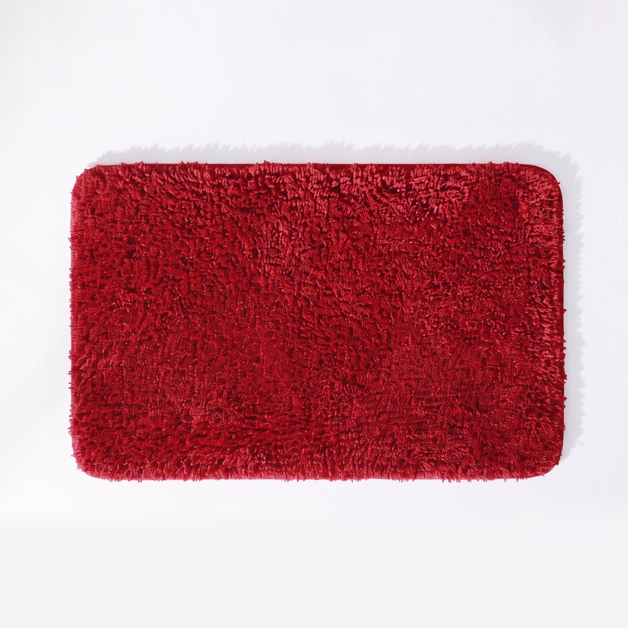 Wine red bath mat with non slip backing - super soft and luxurious bathroom rugs.