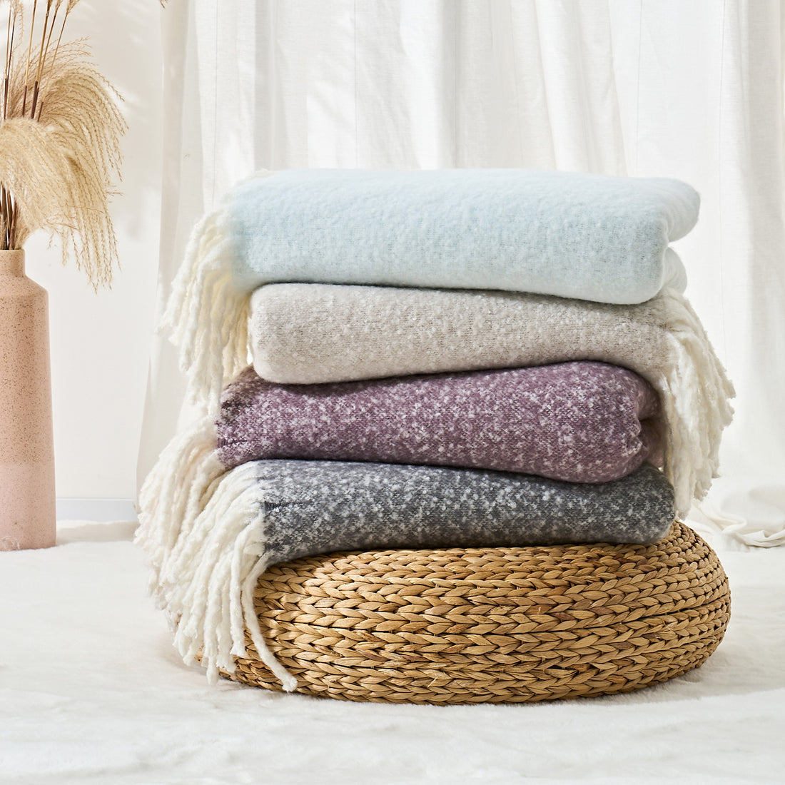 aisling faux mohair throw all colours