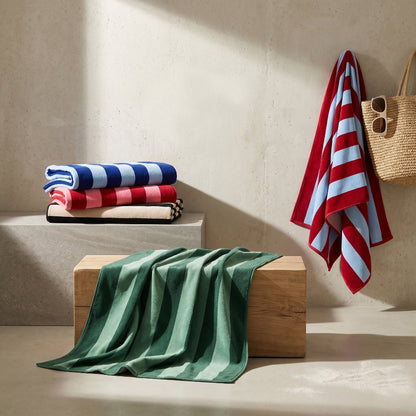 Large Organic Cotton Striped Beach Towel