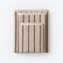 Striped bathroom towels in beige and brown colours - timeless pin stripe pattern.