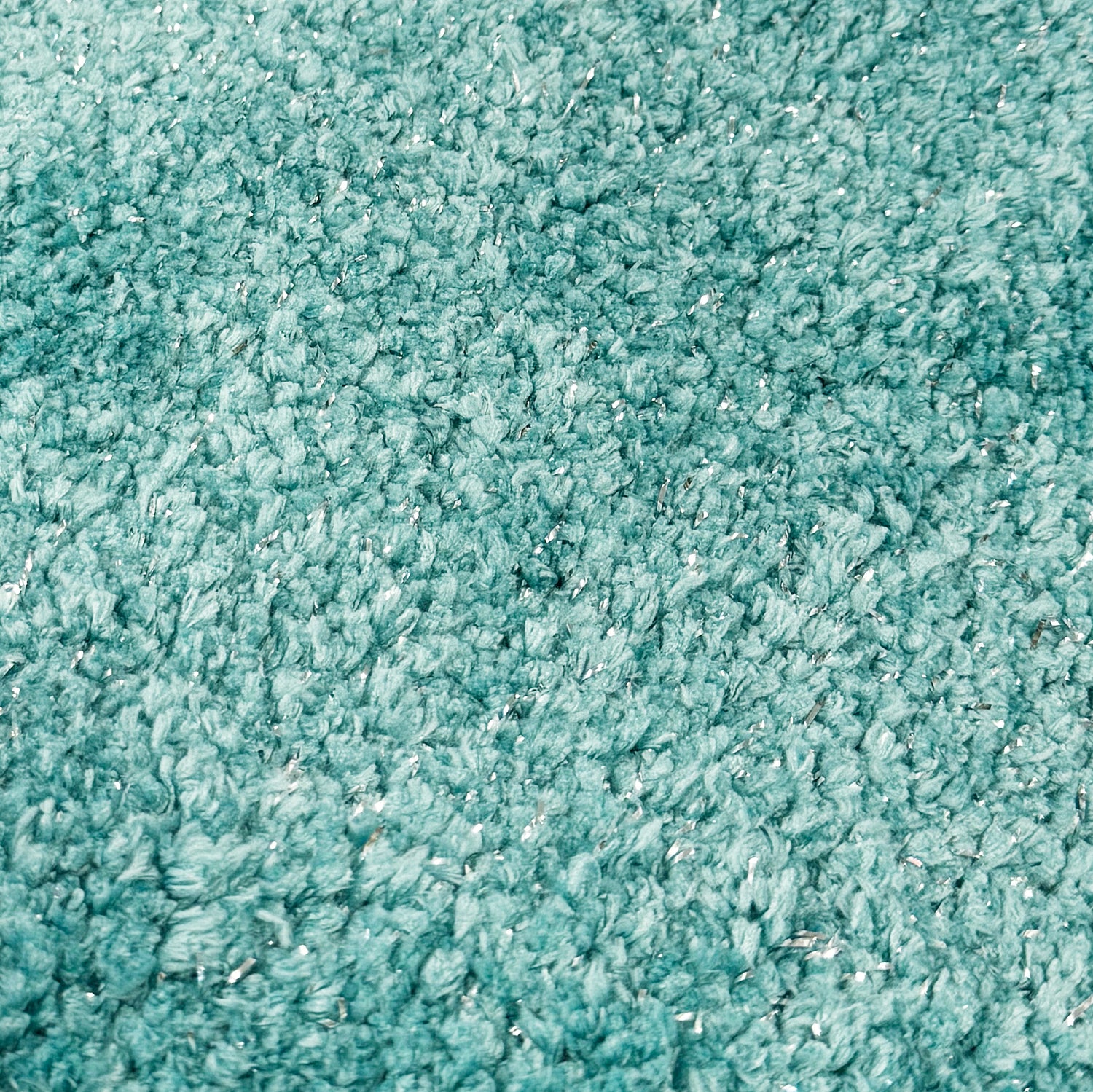 Duck egg blue sparkle shower mat, small bath mat with non slip back.