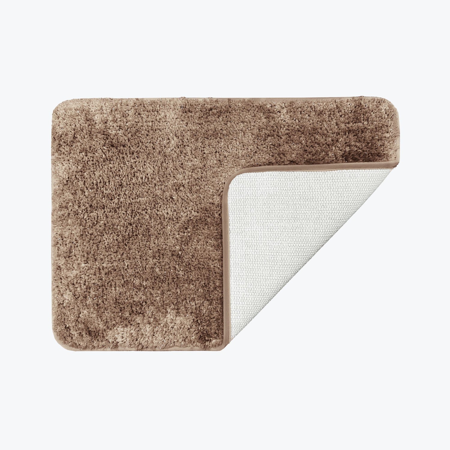 Mocha non slip bath mat, microfibre plush sparkle.