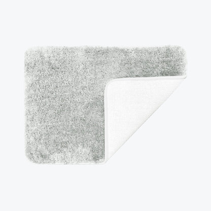 Grey non slip bath mat, microfibre plush sparkle.