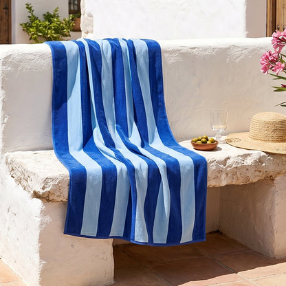 Large Organic Cotton Striped Beach Towel