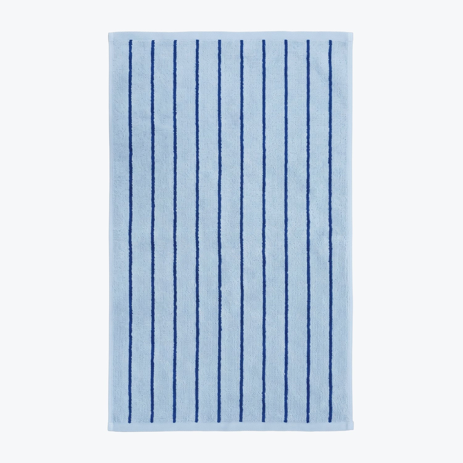 Blue striped towels with pinstripe pattern - hand towels, bath towels and bath sheet sizes.