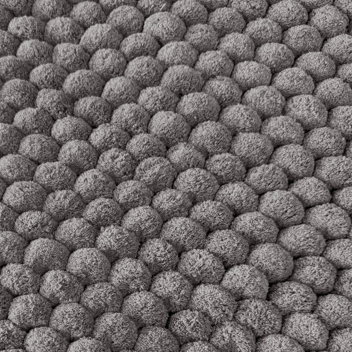 Grey giant bobble bathroom mats, super soft and quick dry.