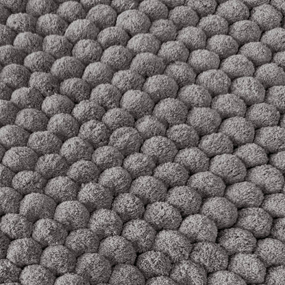Grey giant bobble bathroom mats, super soft and quick dry.