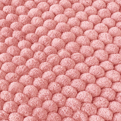 Pink giant bobble bathroom mats, super thick and soft.