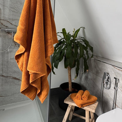 rust orange Egyptian Cotton Towels.