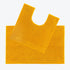Mustard yellow Two Piece Bath and Pedestal Mat Set, chenille bobble bathroom mats.