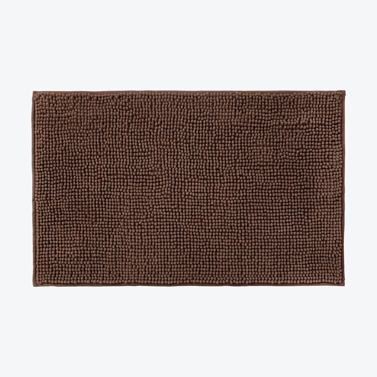 Non slip chenille bobble bath mat in chocolate brown, super soft and absorbent.