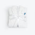 White velour dressing gown with towelling terry cloth inside.