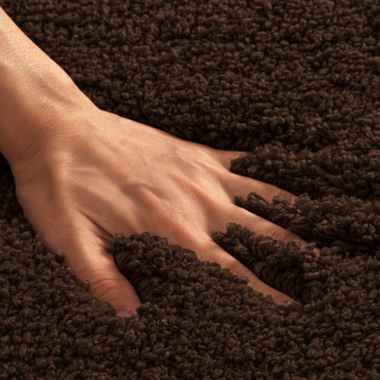 shaggy brown bath mat